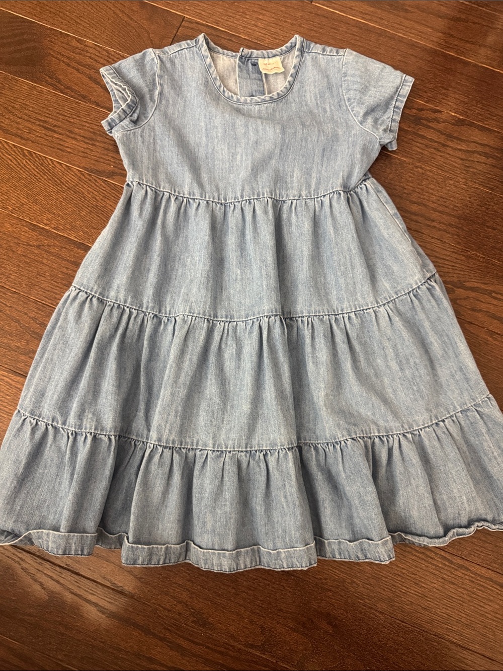 Hanna Andersson Light Blue Tiered Denim Dress